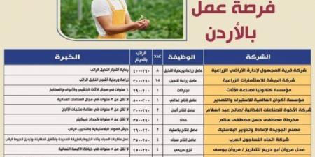 45 فرصة عمل للمصريين في الأردن بمختلف المجالات | التخصصات وآخر موعد للتقديم