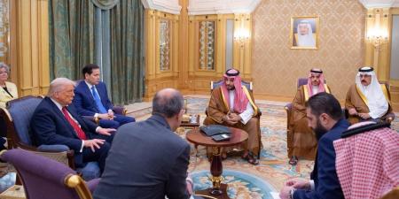 بمشاركة أردوغان هاتفيًا.. شاهد: لقاء ‎ولي العهد وترامب والرئيس السوري أحمد الشرع في الرياض