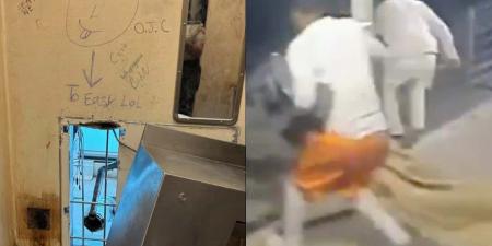 شاهد.. لحظة هروب 10 سجناء من داخل سجن في أمريكا
