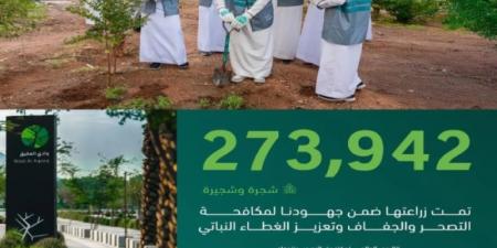 زراعة 273 ألف شجرة في المدينة المنورة ضمن جهود مكافحة التصحّر وتنمية الغطاء النباتي