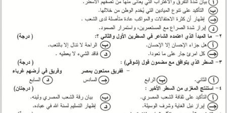نموذج استرشادي لامتحان اللغة العربية لطلاب الثانوية العامة.. اختبر مذاكرتك