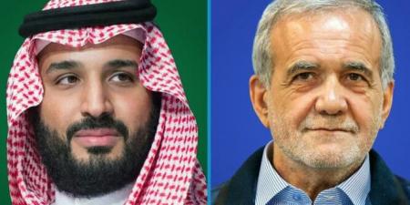 بن سلمان لبزشكيان: نرحب باتفاق وقف النار وندعم الحوار دبلوماسيًا لتسوية الخلافات