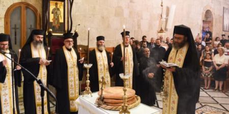 صلاة في دير سيدة البلمند البطريركي لراحة أنفس شهداء تفجير كنيسة مار الياس - دويلعة