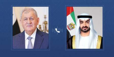 رئيس الدولة والرئيس العراقي يبحثان هاتفياً علاقات البلدين والتطورات الإقليمية