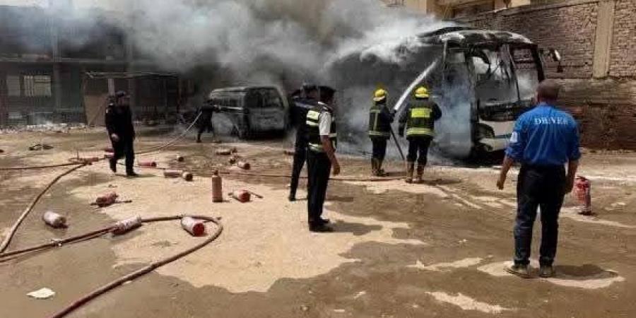 التفاصيل الكاملة لحادث تفحم أتوبيس مدرسة حدائق الأهرام.. وإدارة المدرسة: النيران اشتعلت نتيجة ماس كهربائي