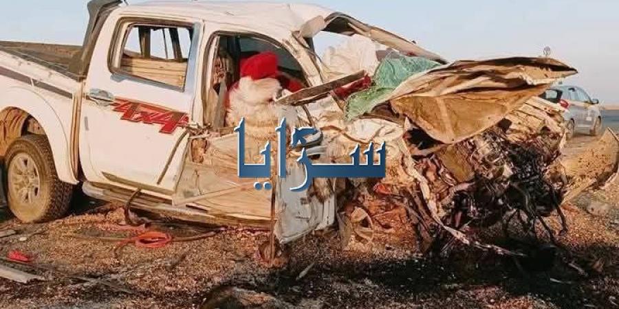 وفاتان بحادث تصادم على طريق الشيدية وإصابة ثالث .. صور