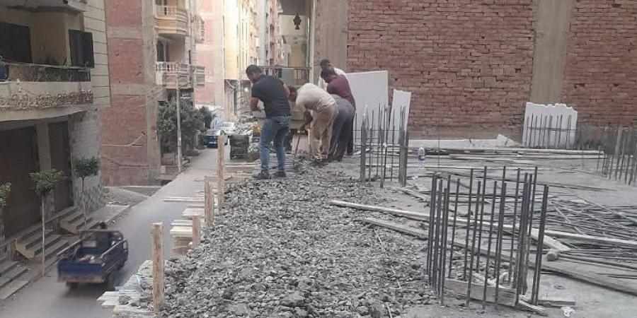 تنفيذإزالةفوريةلأعمال بناءمخالف لشروط الترخيص بالزقازيق 